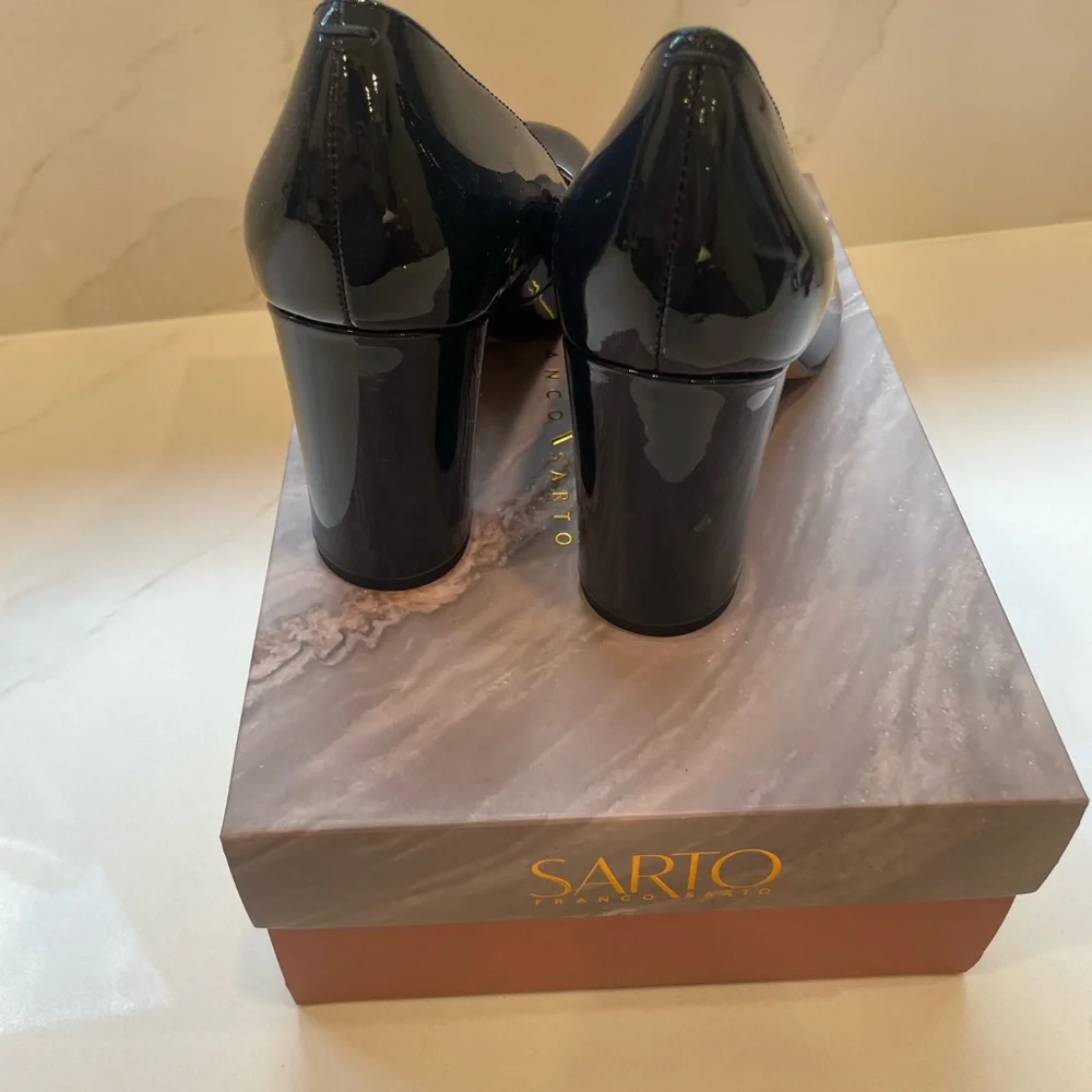 Franco Sarto Blue Patent Heels 9.5M - Picture 8 of 11